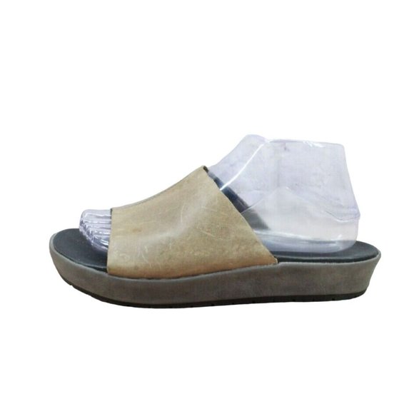 Kork-Ease Shoes - Kork-Ease Brown Leather Slip On Comfort Casual Slide Sandals Size 8 Medium